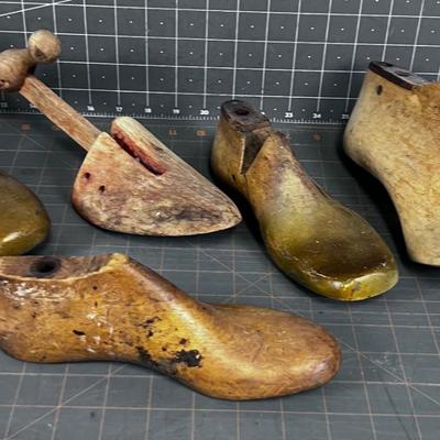 Collection of Shoe Forms All Wood - Antique 