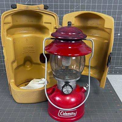 Model A 200 COLEMAN Lantern RED,  with yellow Case 