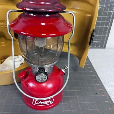 Model A 200 COLEMAN Lantern RED,  with yellow Case 