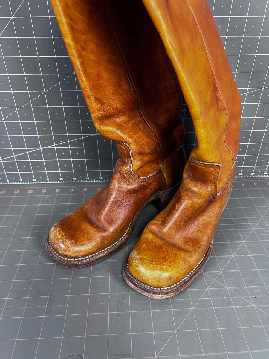 FRYE Square Toe Carmel Color Vintage EstateSales