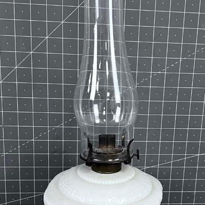 White Milk Glass Antique Kerosene Lantern