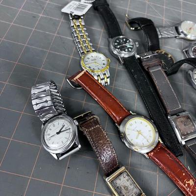 Giant Lot of Men's Watches; Seiko's, Timex, etc. 