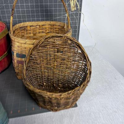Baskets, Mixed Lot (4) Including Blue & Red