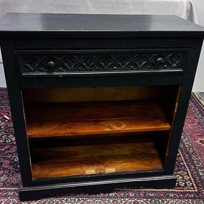 Black Shelf with Drawer TV Stand 