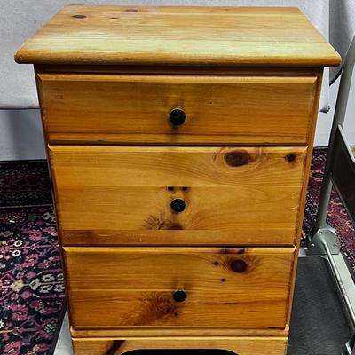 Knotty Pine Night Stand 3-Drawer