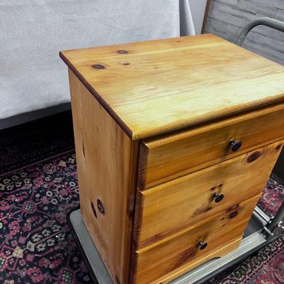 Knotty Pine Night Stand 3-Drawer