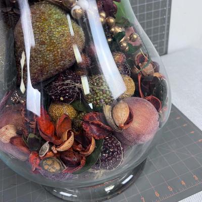 Glass Centerpiece with Faux Fruit