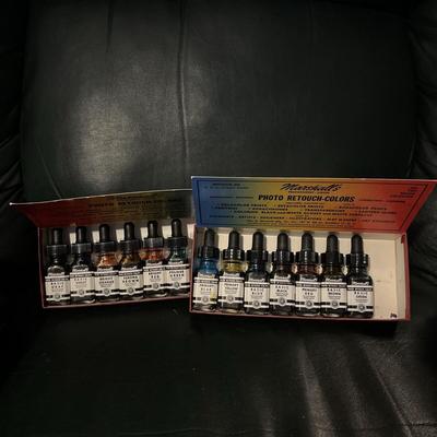 Vtg Marshall's Photo Retouch Colors Prints Slides Air Brush - 13 Bottles