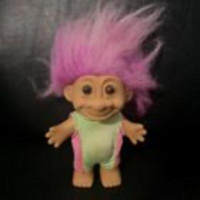 Vintage Russ Troll Doll Pink Hair Exercise Outfit