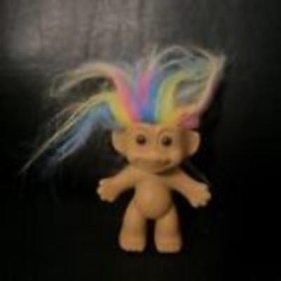 Vintage 3" RUSS Troll Doll With Rainbow Hair