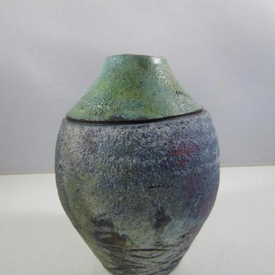 Hand Made Raku Pottery Vase- Signed by Artist- Approx 5