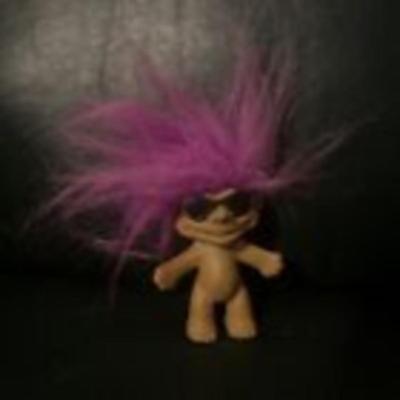 Total Trollers TROLL KEYCHAIN Street Kids 1991 Troll Doll Sunglasses 2 1/2 "