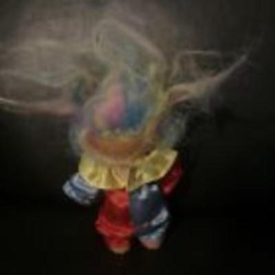 Vintage My Lucky Russ Berrie Troll 6" Doll Rainbow Hair Clown