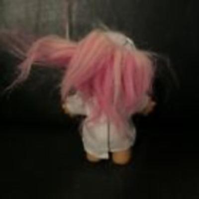 Russ 4 1/2â€ Troll Doll Doctor Nurse Pink Hair