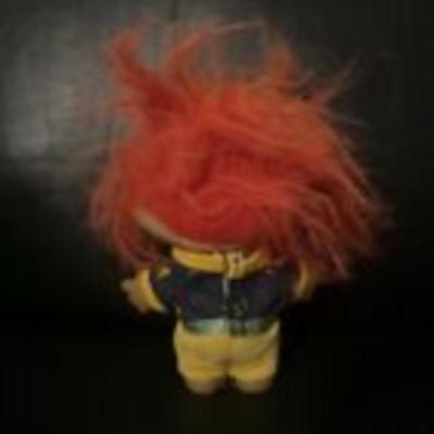 Vintage Red Hair Orange Eyes 1990â€™s Treasure Troll Doll