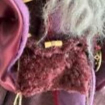 Medieval Father Christmas 1993. Wool coat with satin lining. 18 inches high.