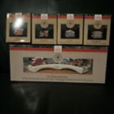 Hallmark Keepsake 1991 NOS Claus & Co Train Trestle Four Cars Full Set Railroad