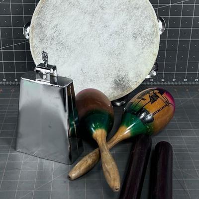 Tambourine, Cow Bell and other Percussion Items