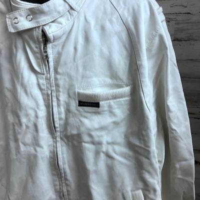 Members Only White Leather Jacket 