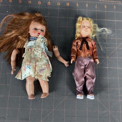 2 Antique Composition Dolls 