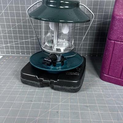 Coleman Propane Lantern Green with RED Case 