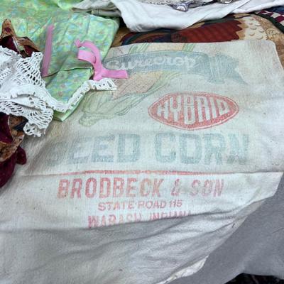 Vintage Linens  Doilies, Flour Sacks, Pillows etc. 