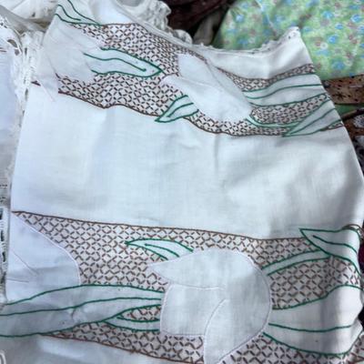 Vintage Linens  Doilies, Flour Sacks, Pillows etc. 