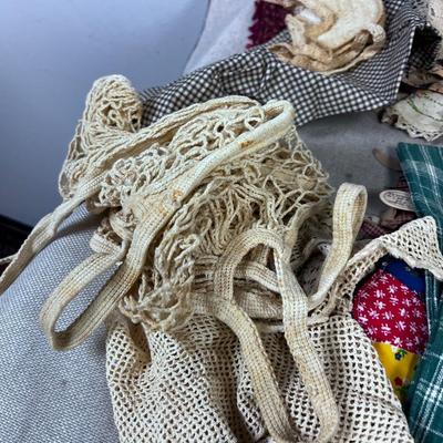 Vintage Linens  Doilies, Flour Sacks, Pillows etc. 