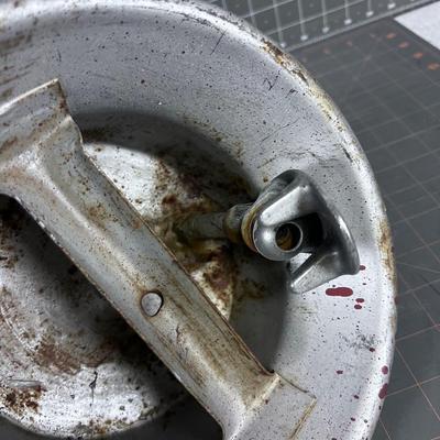 Drinking Fountain Value Attached to the top of a Milk CAN 