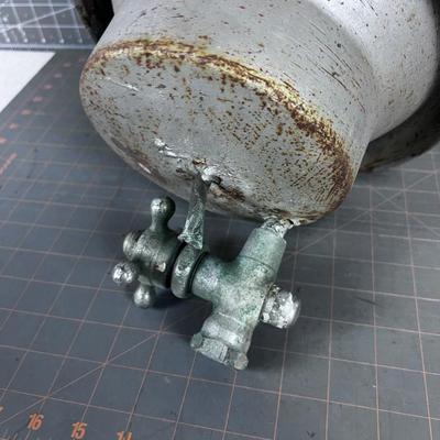 Drinking Fountain Value Attached to the top of a Milk CAN 