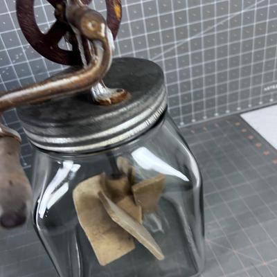 Antique Butter Churn 4 Quart Jar