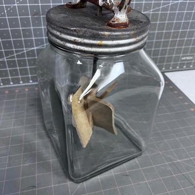 Antique Butter Churn 4 Quart Jar