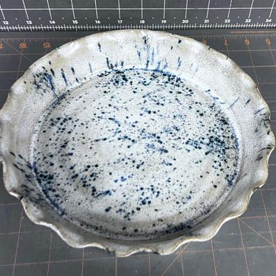 Stoneware Pie Dish Blue-ish color
