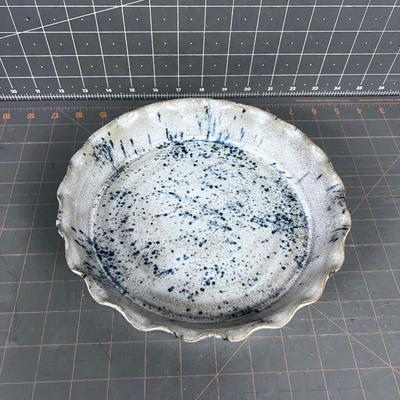 Stoneware Pie Dish Blue-ish color