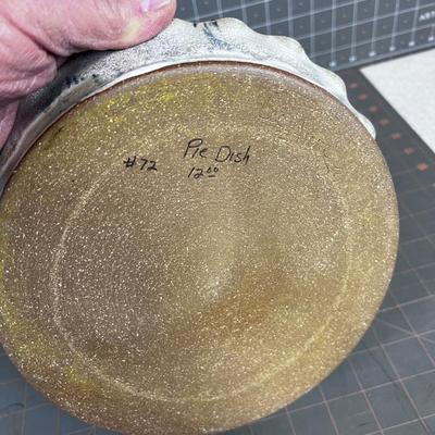 Stoneware Pie Dish Blue-ish color