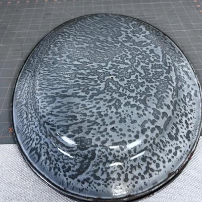 Antique Grey Graniteware Serving Platters