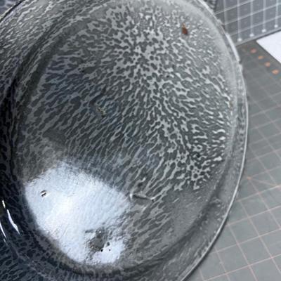 Antique Grey Graniteware Serving Platters