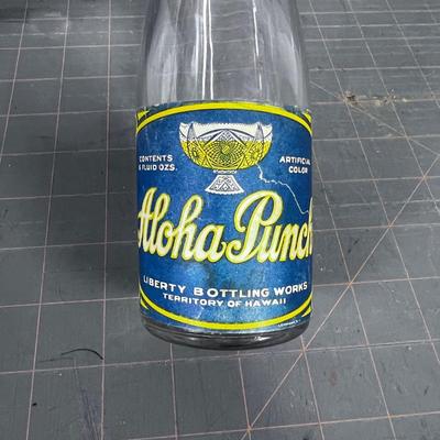Aloha Punch 1930's Era Bottle with Label 