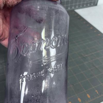 Antique Canning Jar ECONOMY Trademark 1/2 Gallon 