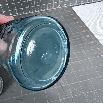 (2) BLUE BALL Perfect Mason Jars with Zinc Lids 