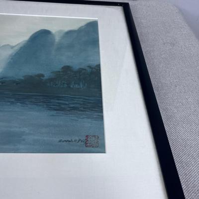 Japanese Water Color, Framed and Matted 
