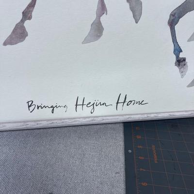 Pair of Prints by Carol Grigg Framed Pictures, Titled: Bring Hejira Home, From the Ganjo Galley, Portland 