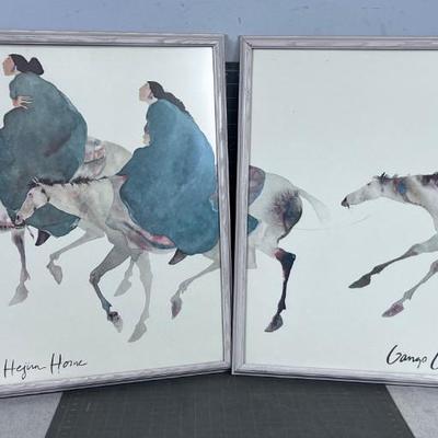 Pair of Prints by Carol Grigg Framed Pictures, Titled: Bring Hejira Home, From the Ganjo Galley, Portland 