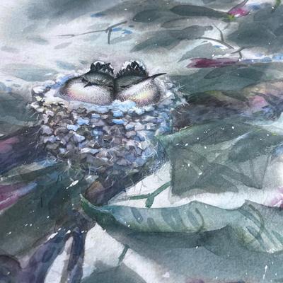 Artist Proof by Richard E. Williams. Hummingbirds 