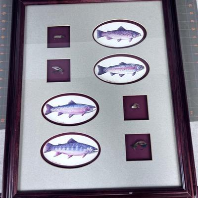 Watercolor with Dry Flies by Nancy C. Littlefield, Noted Utah Artist Fish and Fly's 