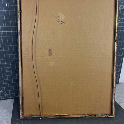 Framed and Matted Watercolor Cabin in the Woods Mixed Media and Acrylics 