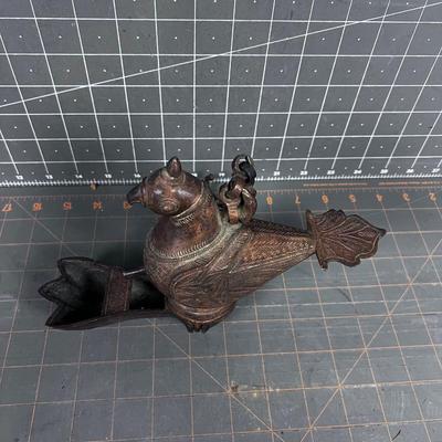 MUGHAL, India Antique Cast Bronze Hanging Oil Lamp 