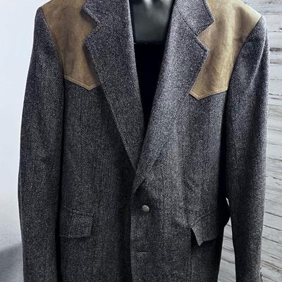 Men's Pendleton Jacket, Tweed with Leather Patches 