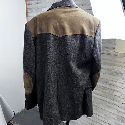 Men's Pendleton Jacket, Tweed with Leather Patches 
