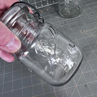2 Antique Ball Pint Jars with Wire Bales